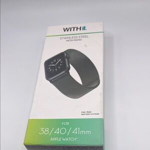 Black Stainless Steel Mesh Band for Apple‎ Watch 38mm 40mm and 41mm